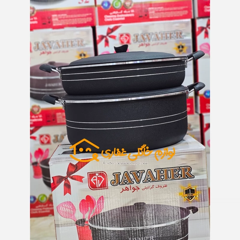 تابه و قابلمه سایز52 گرانیتی جواهر با 18ماه گارانتی