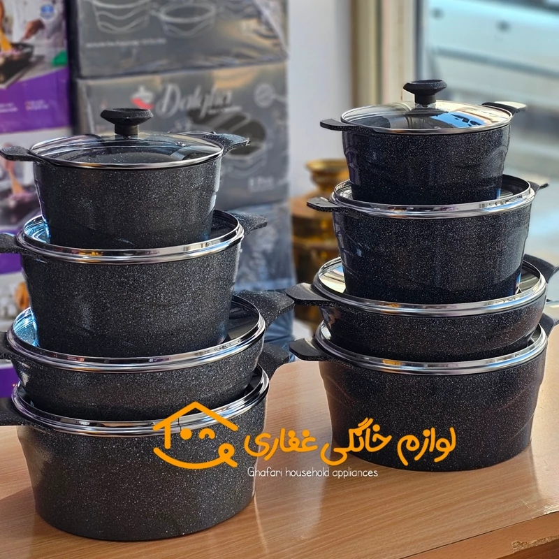 سرویس قابلمه وتابه 8پارچه چدن گرانیت دالغا