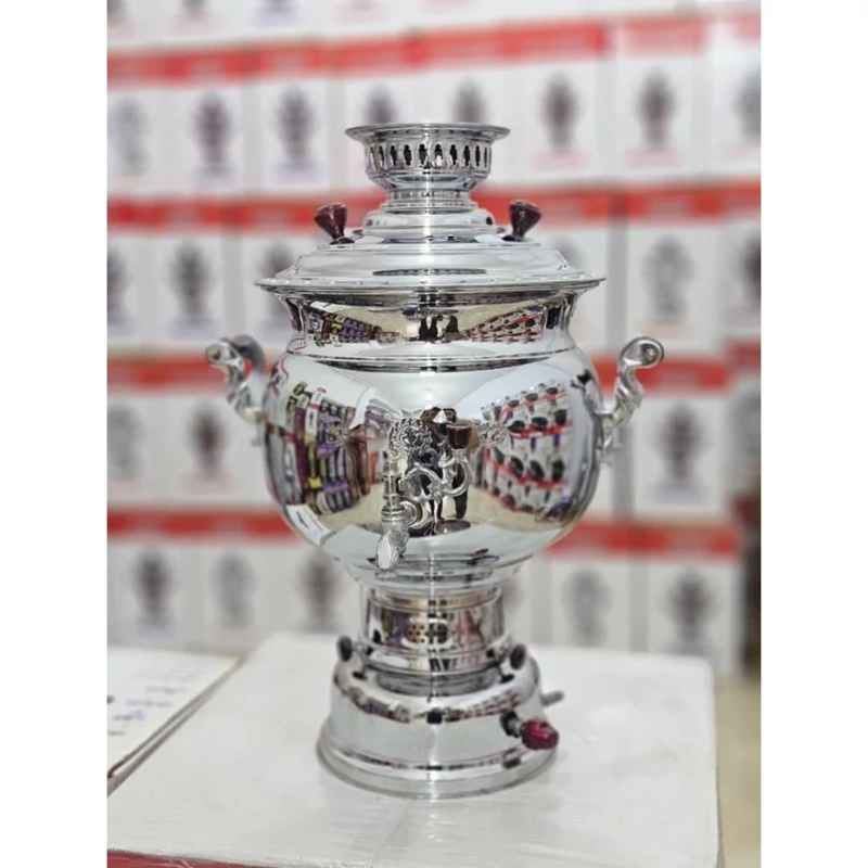 سماورگازی 15لیتری برادران آذر یکتا پایه گرد ضخیم و سنگین ارسال رایگان